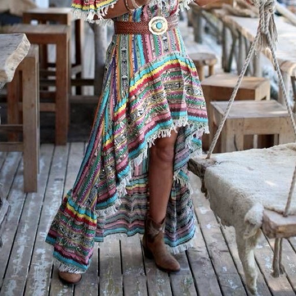 Go Ammos Asymmetric High Low Skirt SZ S-L - Picture 7 of 10